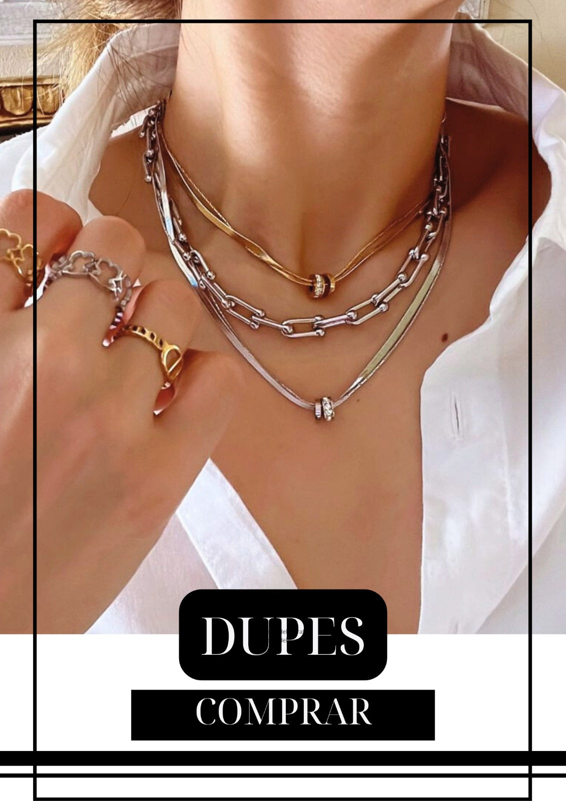 Collar Doble BV Plateado